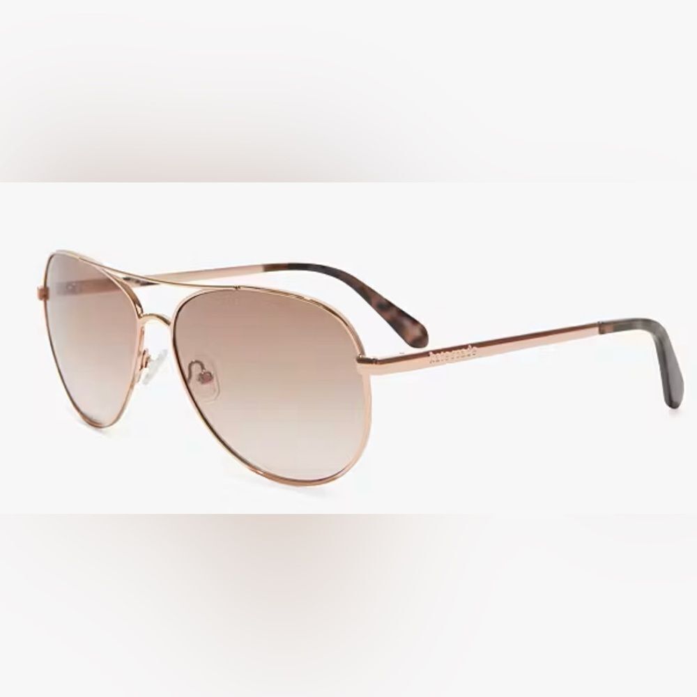 Kate Spade Emmaline Rose Gold Aviator Sunglasses New - Picture 2 of 6